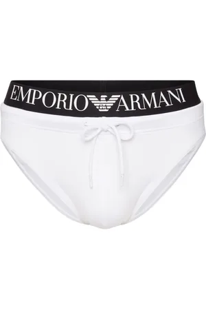 Emporio Armani Homme, Maillots de bain, Blanc, Taille: L Vêtements Blancs Sea Slip avec Élastique Logo
