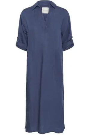Part Two Femme, Robes, Bleu, Taille: 36 FR Robe Midi Bleue Ocean Coupe Large