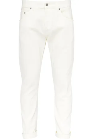 Dondup Homme, Jeans, Blanc, Taille: W30 Jean blanc coupe droite en denim