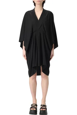Rick Owens Femme, Robes, Noir, Taille: 40 FR Robe Mini Noire Drapée