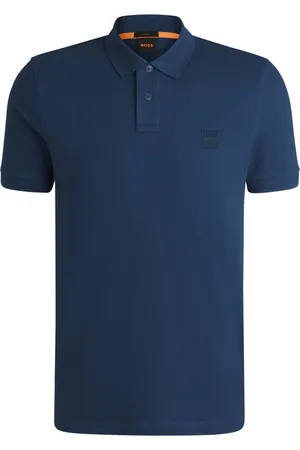 HUGO BOSS Homme, Tops, Bleu, Taille: L Polo Sportif avec Logo Patch