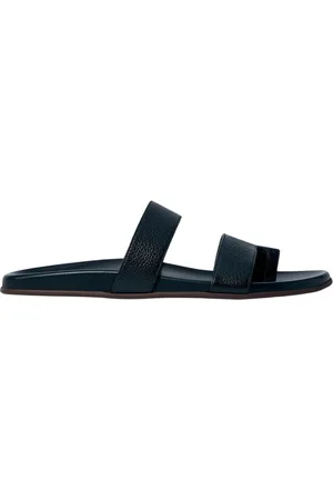 The Row Femme, Chaussures, Noir, Taille: 37 EU Sandales en cuir grainé à double bride