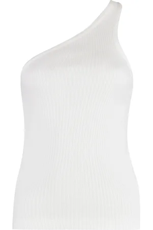 AGOLDE Femme, Tops, Blanc, Taille: 40 FR Haut une épaule côtelé