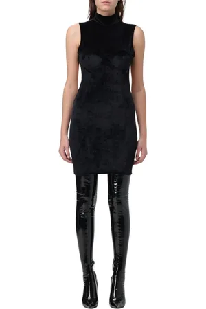 GCDS Femme, Robes, Noir, Taille: 40 FR Robe Mini Velours Noire
