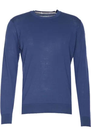 Paolo Pecora Homme, Pulls, Bleu, Taille: M Pull en Tricot Fin Bleu Marine
