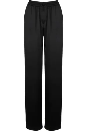 HERNO Femme, Pantalons, Noir, Taille: 40 FR Pantalon large en satin avec cordon de serrage