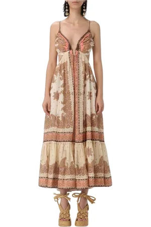 ZIMMERMANN Femme, Robes, Multicolore, Taille: 38 FR Robe Longue Élégante à Imprimé Paisley