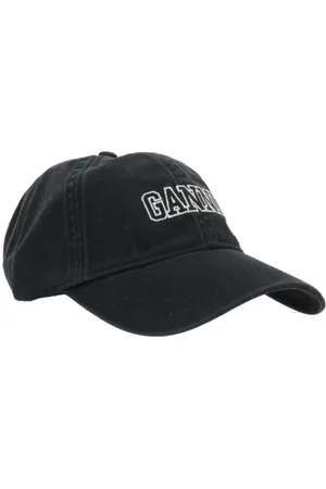 Ganni Femme, Accessoires, Noir, Taille: ONE Size Casquette en toile de coton