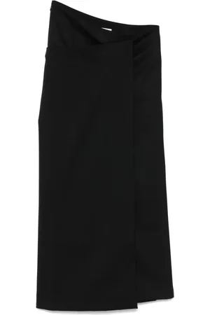 Entire Studios Femme, Jupes, Noir, Taille: 38 FR Jupe Portefeuille en Laine Noire