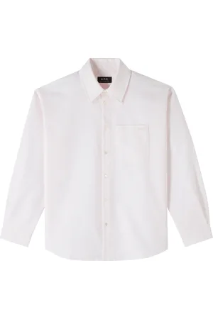 A.P.C. Femme, Blouses et Chemises, Blanc, Taille: 38 FR Chemise Boyfriend Brodée
