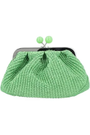 Max Mara Femme, Sacs, Vert, Taille: ONE Size Pochette Vert Émeraude avec Bandoulière Amovible