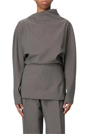 Bottega Veneta Femme, Tops, Gris, Taille: 38 FR Haut Sophistiqué à Manches Longues