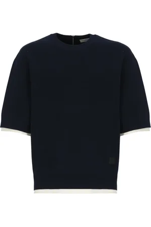 Lanvin Homme, Pulls, Bleu, Taille: L Pull col Rond Bleu avec Zip