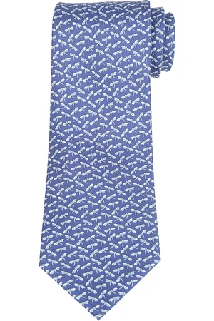 Salvatore Ferragamo Homme, Accessoires, Bleu, Taille: ONE Size Cravate en soie avec motif libellule