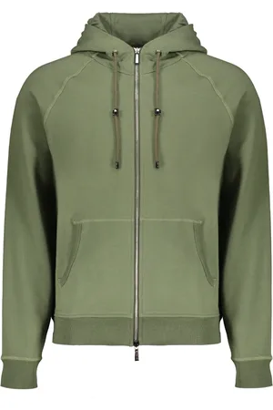 MOORER Homme, Sweatshirts et sweats à capuche, Vert, Taille: L Sweat à capuche ajustable avec poignets côtelés