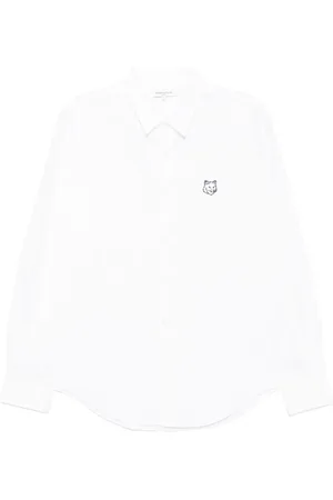 Maison Kitsuné Homme, Chemises, Blanc, Taille: L Chemise blanche avec tête de renard