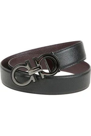 Salvatore Ferragamo Homme, Accessoires, Noir, Taille: 100 CM Ceinture Réversible et Ajustable avec Boucle Gancini