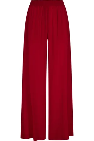 GIANLUCA CAPANNOLO Femme, Pantalons, Rouge, Taille: 42 FR Pantalon Rouge en Soie Évasé