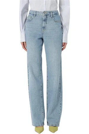 Patrizia Pepe Femme, Jeans, Bleu, Taille: W28 Jean Large Lavage Clair