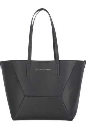 Brunello Cucinelli Femme, Sacs, Noir, Taille: ONE Size Sac Fourre-Tout en Cuir de Luxe