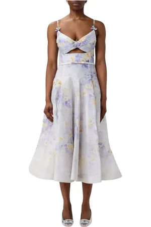 ZIMMERMANN Femme, Robes, Violet, Taille: 38 FR Robe Midi Élégante à Fleurs