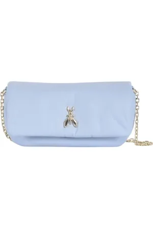 Patrizia Pepe Femme, Sacs, Bleu, Taille: ONE Size Sac bandoulière en cuir souple avec fermeture à pression