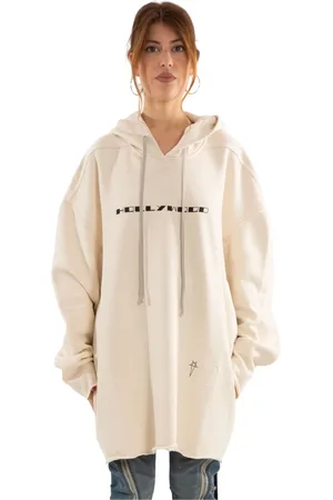 Rick Owens Femme, Sweatshirts et sweats à capuche, Blanc, Taille: 40 FR Sweat à capuche imprimé 2109