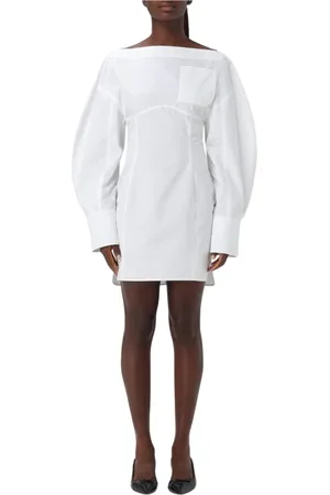 Jacquemus Femme, Robes, Blanc, Taille: 34 FR Robe Chemise Blanche Élégante