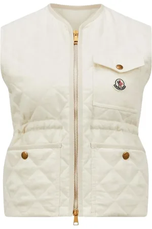 Moncler Femme, Costumes, Blanc, Taille: 38 FR Gilet Matelassé en Duvet Blanc