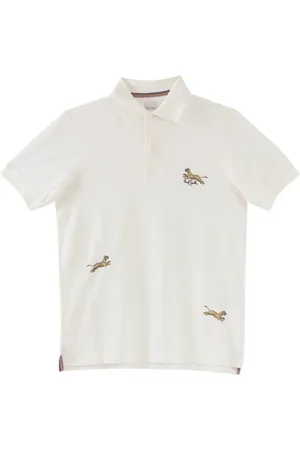 Paul Smith Homme, Tops, Blanc, Taille: S Polo léopard en relief blanc