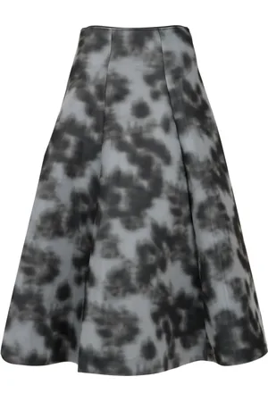 Serafini Femme, Jupes, Gris, Taille: 38 FR Jupe en néoprène avec motif aquarelle