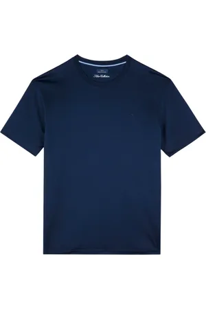 Paul & Shark Homme, Tops, Bleu, Taille: 2XL T-shirt en jersey de coton brodé requin