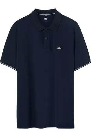 C.P. Company Homme, Tops, Bleu, Taille: XL Polo bleu avec logo brodé