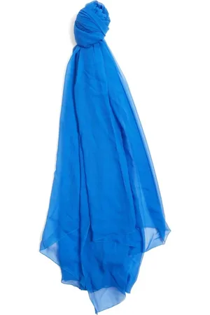 Alberta Ferretti Femme, Accessoires, Bleu, Taille: ONE Size Écharpe Bleue en Soie Rectangulaire