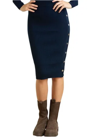 Pinko Femme, Jupes, Bleu, Taille: 38 FR Jupe Midi Élégante