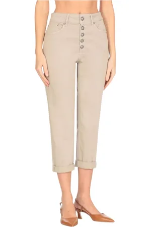 Dondup Femme, Jeans, , Taille: W26 Jeans blancs raccourcis à boutonnière