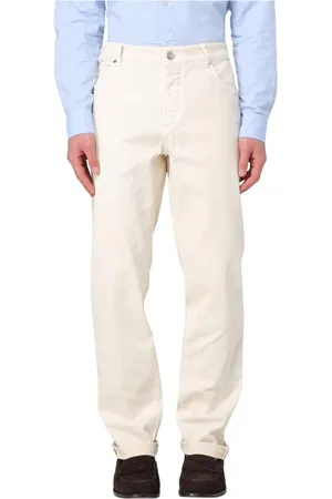 Brunello Cucinelli Homme, Pantalons, , Taille: M Jean blanc coupe classique