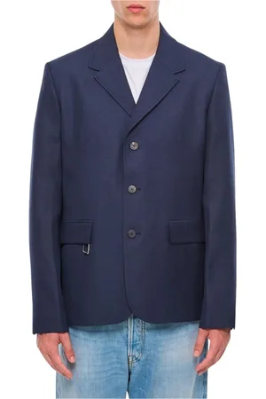 Jacquemus Homme, Vestes, Bleu, Taille: S Blazer Slim Fit Bleu À Revers
