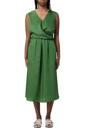 Liu Jo Femme, Robes, Vert, Taille: 38 FR Robe Midi Plissée Verte