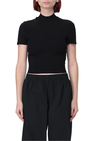 Alexander Wang Femme, Tops, Noir, Taille: 40 FR Tee-shirt Court Noir Manches Courtes