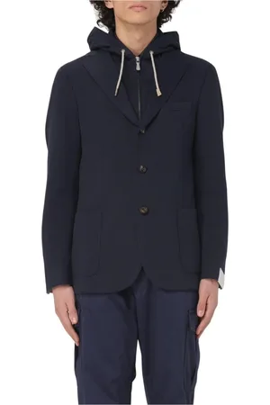 ELEVENTY Homme, Vestes, Bleu, Taille: XL Blazer à Capuche Bleu
