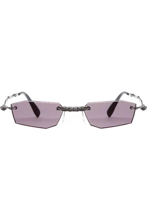 KUBORAUM Homme, Accessoires, Gris, Taille: ONE Size Lunettes de Soleil sans Monture Noires avec Verres Gris