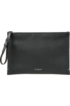 Maison Margiela Homme, Sacs, Noir, Taille: ONE Size Pochette noire avec logo argent