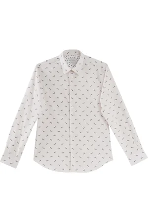 Paul Smith Homme, Chemises, Blanc, Taille: L Chemise à Manches Longues Imprimé Tigre
