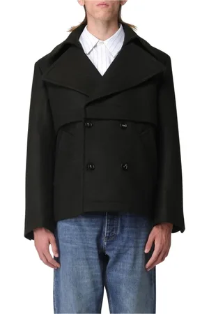 Bottega Veneta Homme, Vestes, Noir, Taille: M Peacoat Double Boutonnage Chaud