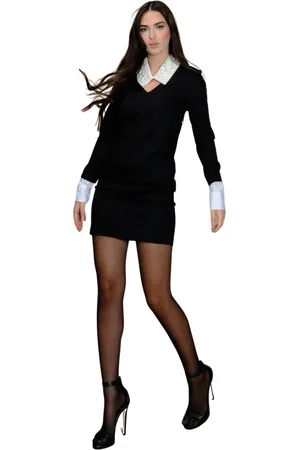 Imperial Femme, Robes, Noir, Taille: 38 FR Robe chemise noire à perles