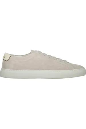 MOORER Homme, Chaussures, Gris, Taille: 41 EU Baskets Casual en Daim avec Logo Contrastant