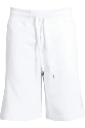 VERSACE Homme, Shorts, Blanc, Taille: M Shorts de Survêtement avec Emblème V Doré