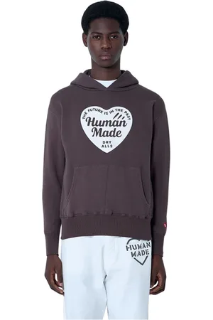 HUMAN MADE Homme, Sweatshirts et sweats à capuche, Brun, Taille: M Sweat à capuche avec motif logo