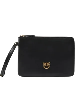 Pinko Femme, Accessoires, Noir, Taille: ONE Size Love Birds Pochette en Cuir pour Poignet